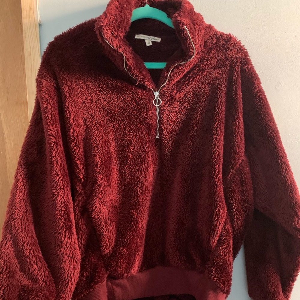 Express oversized fleece quarter zip